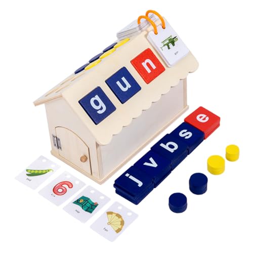 Vaguelly 1 Satz Holz Alphabet Buchstabier Lernspielzeug für Frühpädagogisches Englischen Rechtschreibung für Kreative Lernmomente und Entwicklung von Fähigkeiten von Vaguelly