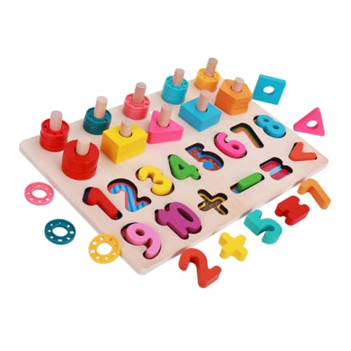 Vaguelly 1 Satz Holz Geometrisches Formen Sortierspielzeug für Pädagogisches Lernspielzeug für Vorschulkinder Fördert Hand Augen Koordination und Farbsensibilität Sicheres Design mit von Vaguelly