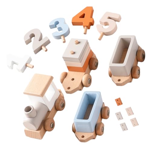Vaguelly 1 Satz Holz Zahlenzug Frühkindliches Lernspielzeug für Geburtstagsgeschenk zur Zahlenerkennung und Motorischen Entwicklung für Kreative Spielstunden Vaguelly 1 Satz Holz Zahlenzug Frühkindliches Lernspielzeug für Geburtstagsgeschenk zur Zahlenerkennung und Motorischen Entwicklung für Kreative Spielstunden von Vaguelly