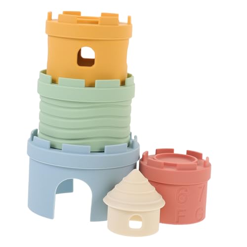 Vaguelly 1 Satz Holzblock Stapelblöcke für Babys für Babys von 6-12 Monaten Stapelbausteine Kognitionsspielzeug für Kleinkinder für 1 jährige Partyspiel Kieselgel von Vaguelly