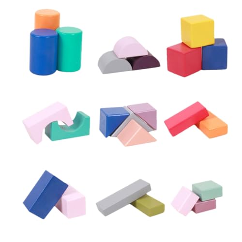 Vaguelly Große Gemaserte Holzblöcke 60 Stück Pädagogische Bausteine Spielzeug 3D Für Kinder Kinder Enkelkinder von Vaguelly