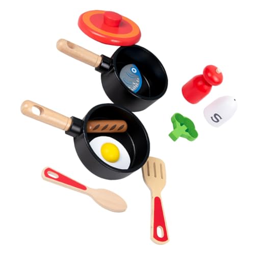 Vaguelly 1 Satz Holzspielzeug Set Küchenzubehör für Realistische Spielzeugküche mit Töpfen Kochutensilien und Geschirr Rollenspielzeug für Kreatives Kochen und Backen Vaguelly 1 Satz Holzspielzeug Set Küchenzubehör für Realistische Spielzeugküche mit Töpfen Kochutensilien und Geschirr Rollenspielzeug für Kreatives Kochen und Backen von Vaguelly