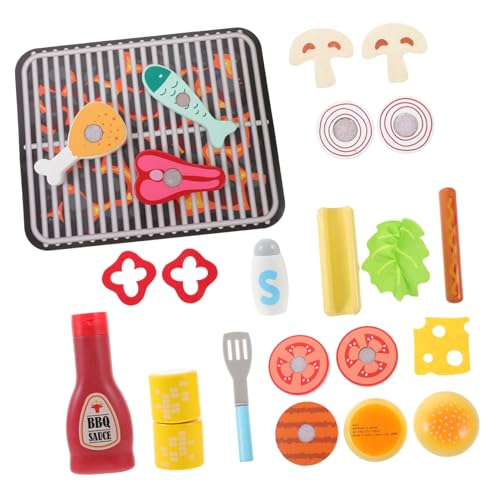 Vaguelly 1 Satz Holzspielzeug Set für BBQ Grill Zubehör Kreatives Rollenspiel Küchenspielzeug Lernspielzeug für Farben und Lebensmittel Fördert Kognitive Fähigkeiten und Geschicklichkeit Vaguelly 1 Satz Holzspielzeug Set für BBQ Grill Zubehör Kreatives Rollenspiel Küchenspielzeug Lernspielzeug für Farben und Lebensmittel Fördert Kognitive Fähigkeiten und Geschicklichkeit von Vaguelly