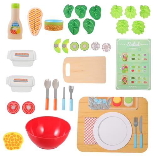 Vaguelly 1 Satz Holzspielzeug Set für Schneide für Salat Zubereitung Realistisches Rollenspiel für Kleine Fördert Hand Augen Koordination und Kreativität Vaguelly 1 Satz Holzspielzeug Set für Schneide für Salat Zubereitung Realistisches Rollenspiel für Kleine Fördert Hand Augen Koordination und Kreativität von Vaguelly