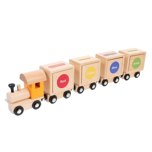 Vaguelly 1 Satz Holzspielzeug Zug für Lernspielzeug zur Farberkennung und Formzuordnung Interaktives für Eltern Junge Mädchen Interaktion Stabil und Langlebig für Kleinkinder und von Vaguelly