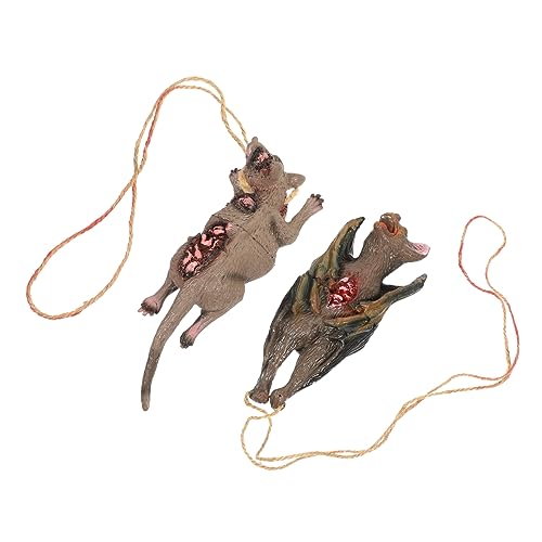 Vaguelly 1 Satz Horror-Deko-Requisiten Gummifledermaus Spielzeug gruseliger Streich Ornament Modelle Halloween-Rattenmodell Halloween-Trick-Modell bilden schmücken Lieferungen Dekorationen von Vaguelly