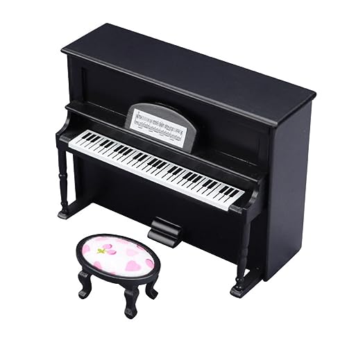 Vaguelly 1 Satz Klavier Ornamente Mini-hausdekoration Mini-hausklavier Miniaturmöbel Mini Möbel Mini-hausverzierung Vintage-Klavier Mini-hausspeicherhalter Mini-Piano-verzierung Holz Black von Vaguelly