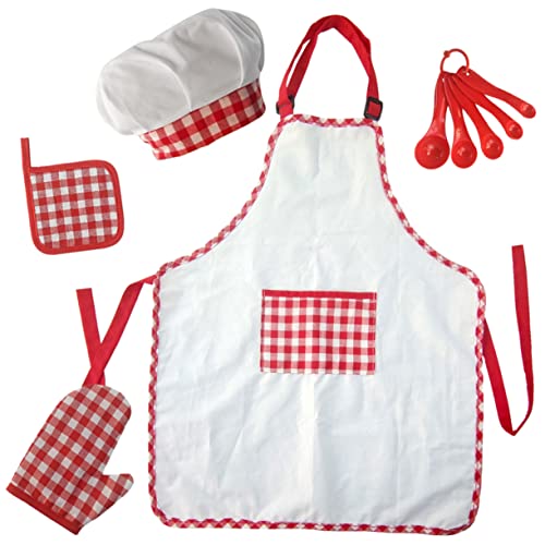 Vaguelly 1 Satz Kochschürze Für Kinder Schaffner Mütze Rot Kleinkind Junge Küchenwaren Baumwolle von Vaguelly