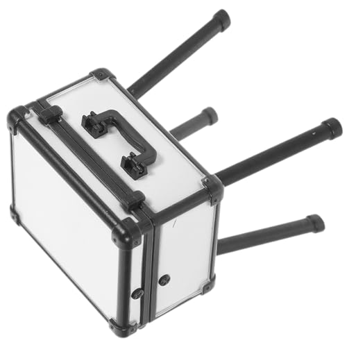 Vaguelly 1 Satz Kosmetikkoffer aufbwahrungs-Box aubewahrbox schminktischstul kommodenfüße Dollhouse Accessories puppenhaus Kosmetiktasche Mini-Hausversorgung Mini-Make-up-Set Plastik Black von Vaguelly