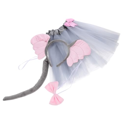 Vaguelly Elefantenkostüm Satz für Ohr Stirnband Bowtie Tierkostüm für Partys Halloween Cosplay von Vaguelly