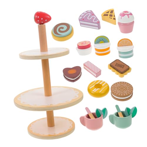 Vaguelly 1 Satz Kuchen Spielset für Stöckiger Dessertständer aus Rollenspielspielzeug für Leicht und Langlebig für Fantasievolles und Teeparty Szenarien von Vaguelly