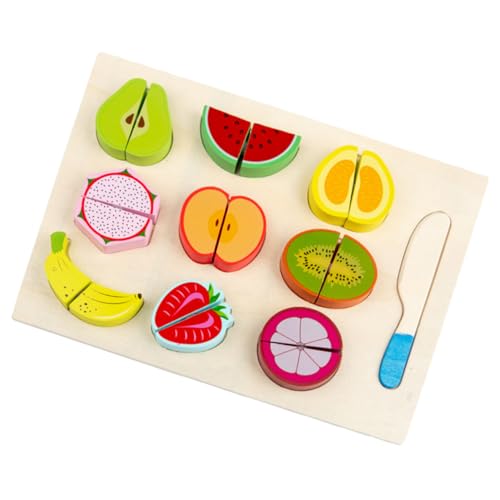 Vaguelly 1 Satz Küchen Spielzeugset für Mädchen mit Bunten Obstschneide Spielzeugen Pädagogisches Rollenspielzeug für Kleinkinder Fördert Kreatives und Lernen von Vaguelly
