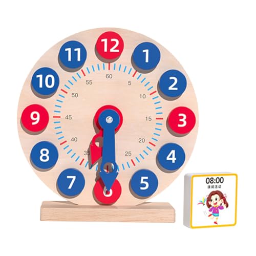 Vaguelly 1 Satz Lernen Uhr Spielzeuge Lernspielzeug Für Uhrenspielzeug Für Nummer Uhr Kreatives Uhrenspielzeug Tragbare Kinderuhr Mathe-lernuhr Hölzern von Vaguelly