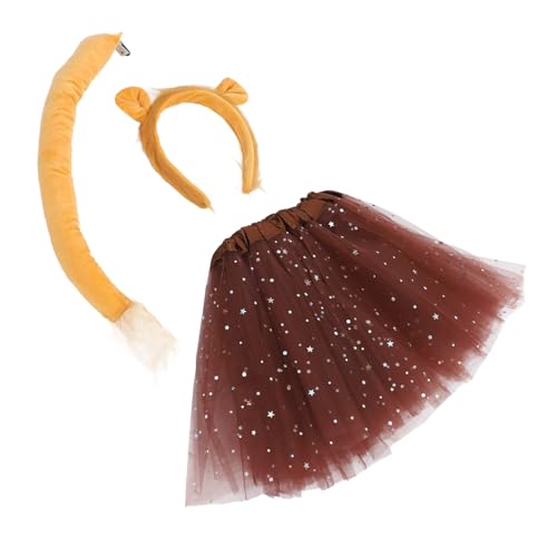 Vaguelly 1 Satz Löwenkostüm für Cosplay Tierkostüm mit Haarreif und Tüllrock für Halloween Tier Themenpartys und Bühnenaufführungen Vaguelly 1 Satz Löwenkostüm für Cosplay Tierkostüm mit Haarreif und Tüllrock für Halloween Tier Themenpartys und Bühnenaufführungen von Vaguelly