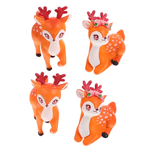 Vaguelly 1 Satz Mikro-landschaftsverzierung Figur Hirsch Dekorationen Selber Basteln Miniaturen Hirsch Cupcake Topper Tierstatuen Reh Bausatz Gnom Ornamente Pvc 4 Stück von Vaguelly
