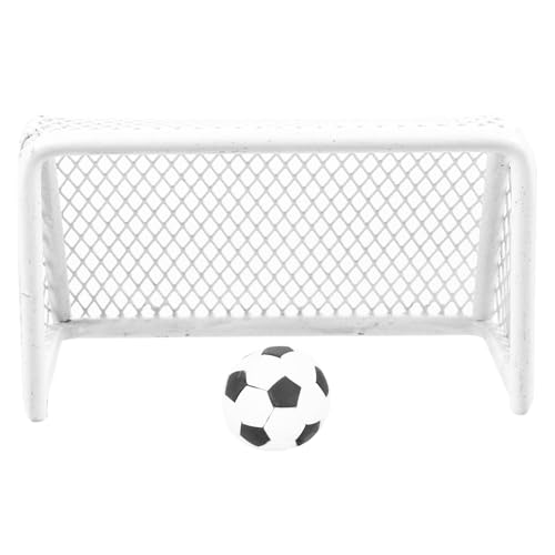 Vaguelly 1 Satz Mini-Fußballtor Puppe Fußbälle Miniatur winziges Mini Tischkicker Kleiner Fussball Kleiner fußball Mini Fußballtor Mini -Fußballkugeln Mini- -Dekore Eisen Weiß von Vaguelly
