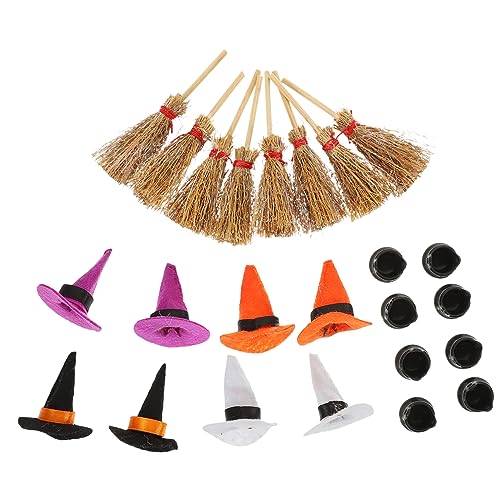 Vaguelly 1 Satz Mini Hexenhut Set mit Besen und Kessel für Puppenhaus Deko Teiliges Bastelzubehör für Halloween und DIY Projekte für Kreative Freunde Vaguelly 1 Satz Mini Hexenhut Set mit Besen und Kessel für Puppenhaus Deko Teiliges Bastelzubehör für Halloween und DIY Projekte für Kreative Freunde von Vaguelly
