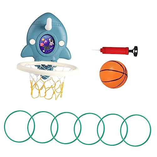 Vaguelly 1 Satz Mini Indoor Basketballkorb Set für Wandmontierter Cartoon Basketballspielzeug für Jungen und Mädchen Fördert Motorik und Hand Augen Koordination für Indoor Spiele Blau mit von Vaguelly
