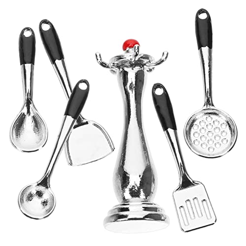 Vaguelly 1 Satz Mini -Küchenwaren -Set Mini-Küchenwerkzeug Mini-Küchenzubehör Mini-Küchenutensilien-Modell geben vor, zu Sein Miniatur-Küchenutensilien-Modell Metall von Vaguelly