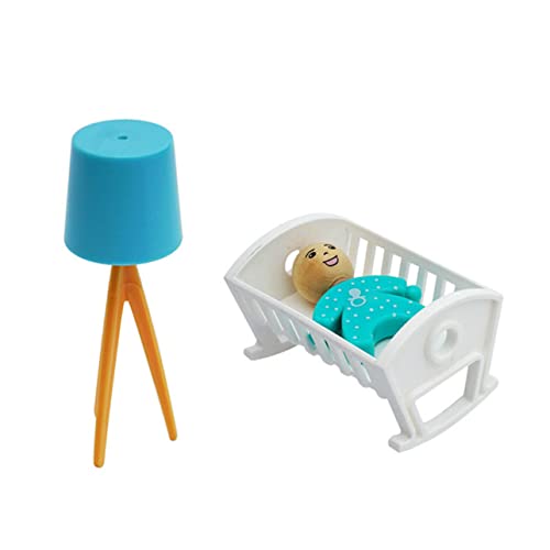 Vaguelly 1 Satz Mini- -Ornamente babybett Kinderbett krippendeko Babyzimmer Accessoires miniaturfiguren Puppenhaus-Möbelschmuck Mini-Hausschmuck Plastik Weiß von Vaguelly