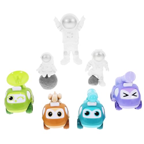 Vaguelly 1 Satz Mini Rückziehspielzeugautos Set für Teiliges Baustellenfahrzeuge Set mit Astronauten und Karte für Mädchen und Jungen Langlebig und Farbenfroh für Spiel und Spaß von Vaguelly