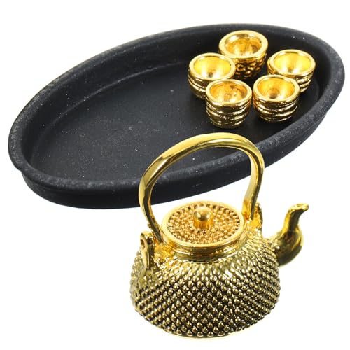 Vaguelly 1 Satz Mini Tea Set aus Miniatur Teeservice für Puppenhaus Elegante Dekoration für Sammler für Rollenspiele von Vaguelly