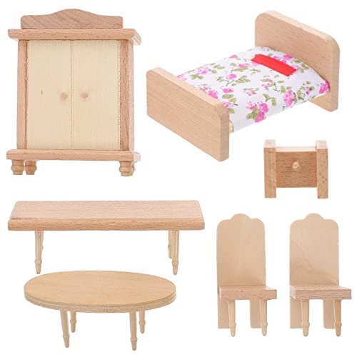 Vaguelly 1 Satz Mini-Tisch Und Stühle Puppenschrank Puppenstuhl Puppenstubenmöbel Puppenmöbel Für Plan Puppenhaus Puppenhausmöbel Zubehör Für Puppenhäuser Puppenbett Holz Vaguelly 1 Satz Mini-Tisch Und Stühle Puppenschrank Puppenstuhl Puppenstubenmöbel Puppenmöbel Für Plan Puppenhaus Puppenhausmöbel Zubehör Für Puppenhäuser Puppenbett Holz von Vaguelly