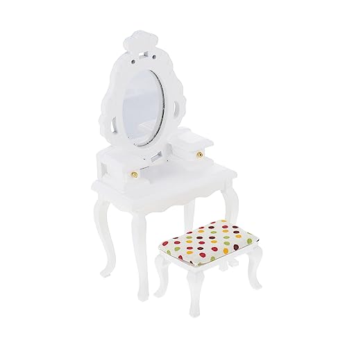 Vaguelly 1 Satz Mini-kommode Modell Einer Miniaturkommode Schminktisch Im Mini- Mini-hausmöbel- Mini-kleidertischdekoration Miniatur Schminktisch Kinderspielzeug Schiene Weiß von Vaguelly