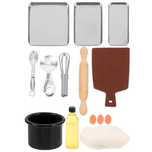 Vaguelly 1 Satz Mini -küche Requisiten Miniaturen Klein Zubehör Kekse Küchenutensilien Küchengeräte Mini House Küchendekoration Simulation Backwerkzeuge Holz von Vaguelly