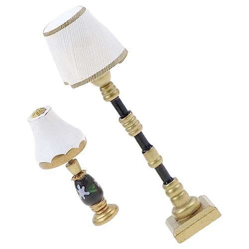 Vaguelly 1 Satz Mini-stehlampe Puppenhaus Puppenstubenlampen Miniaturen Puppenstuben-stehlampe Anlage Lampe Für Wohnzimmer Puppen-stehlampe Nachttisch Wandleuchte Led Lichter Harz von Vaguelly