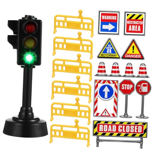 Vaguelly Verkehrszeichen Spielzeug Mini Ampel Lampe Jungen Und Mädchen Spielset Kognitive Entwicklung Spielzeug von Vaguelly