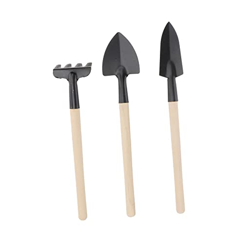 Vaguelly 1 Satz Mini-werkzeugsatz Miniatur-hausaccessoires Mini-gartenwerkzeug-Set Mini-gartenhandwerkzeuge Werkzeuge Für Sukkulenten Mini-landwirtschaftswerkzeuge Black Holz von Vaguelly