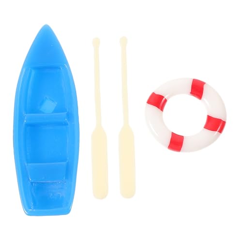 Vaguelly 1 Satz Miniatur Boot Deko Set Teiliges Set mit Holzpaddel und Rettungsring für Mikrolandschaften DIY Terrarien und Stranddekorationen Resin Material für Bastelprojekte und Vaguelly 1 Satz Miniatur Boot Deko Set Teiliges Set mit Holzpaddel und Rettungsring für Mikrolandschaften DIY Terrarien und Stranddekorationen Resin Material für Bastelprojekte und von Vaguelly