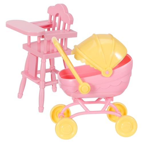 Vaguelly 1 Satz Miniatur Kinderwagen mit Hochstuhl für Puppen Realistischer Puppenwagen aus Abs für Kreative Rollenspiele und Fantasievolles für Kleinkinder und Unterwegs Vaguelly 1 Satz Miniatur Kinderwagen mit Hochstuhl für Puppen Realistischer Puppenwagen aus Abs für Kreative Rollenspiele und Fantasievolles für Kleinkinder und Unterwegs von Vaguelly