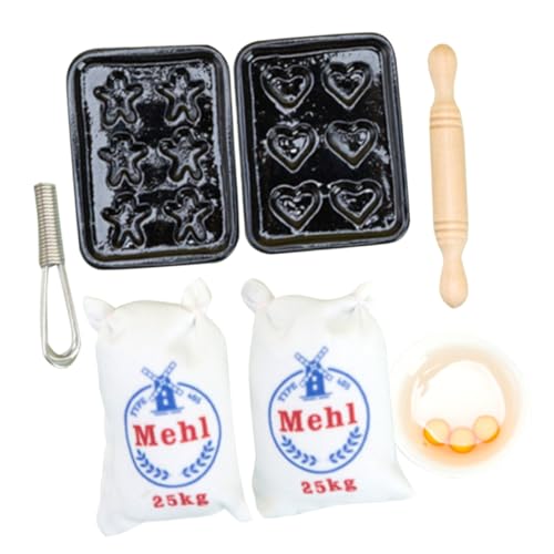 Vaguelly 1 Satz Miniatur Küchenzubehör Set Teiliges Modell für Puppenhaus mit Mini Teigroller Mehlbeutel und Schneebesen für Kreative DIY Projekte und Realistische Mini Hausdekoration Vaguelly 1 Satz Miniatur Küchenzubehör Set Teiliges Modell für Puppenhaus mit Mini Teigroller Mehlbeutel und Schneebesen für Kreative DIY Projekte und Realistische Mini Hausdekoration von Vaguelly