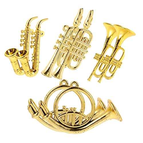 Vaguelly 1 Satz Miniatur Musikinstrumente für Puppenhaus Teiliges Modell Saxophon Trompete und Mehr Realistische Deko für Kinderzimmer und Mini Hausgestaltung von Vaguelly