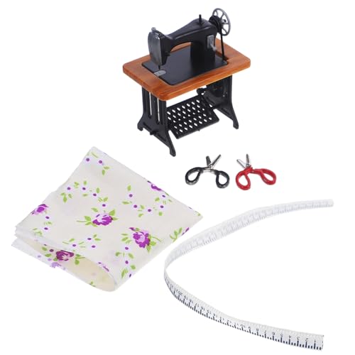 Vaguelly 1 Satz Miniatur Nähmaschine Modell für Puppenhaus Dekoration Retro Fußpedal Nähmaschine im Vintage Stil mit Zubehör für Mini Möbel und Szenen für Sammler und Bastler Vaguelly 1 Satz Miniatur Nähmaschine Modell für Puppenhaus Dekoration Retro Fußpedal Nähmaschine im Vintage Stil mit Zubehör für Mini Möbel und Szenen für Sammler und Bastler von Vaguelly