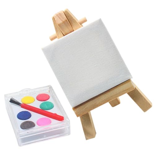 Vaguelly 1 Satz Miniatur Staffelei Set für Mini Häuser Realistische Deko für Fotorequisiten und Wohnaccessoire Teiliges Set aus Robustem Material von Vaguelly