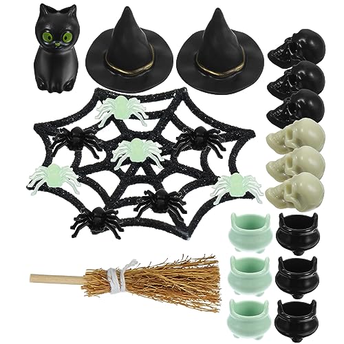 Vaguelly 1 Satz Miniatur Witch Hat und Halloween Deko Set Teiliges Puppenhaus Zubehör für Gruselige Feiern Halloween Miniaturfiguren für Kreative Dekoration und Festlichkeiten Vaguelly 1 Satz Miniatur Witch Hat und Halloween Deko Set Teiliges Puppenhaus Zubehör für Gruselige Feiern Halloween Miniaturfiguren für Kreative Dekoration und Festlichkeiten von Vaguelly