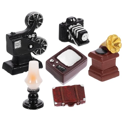 Vaguelly Puppenhaus Retro-gerät Miniatur Retro Tv Ornament Mini Für Mini-hausmöbel von Vaguelly