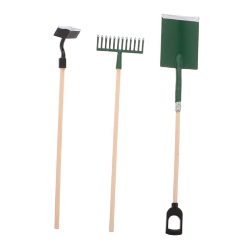 Vaguelly 1 Satz Modell Für Landwirtschaftliche Geräte Tragbares Gartenwerkzeug Gartenkellen Handwerkzeug Zubehör Für Puppenstuben Mini-Schaufel Für Den Garten Puppenhaus-Werkzeuge Metall von Vaguelly