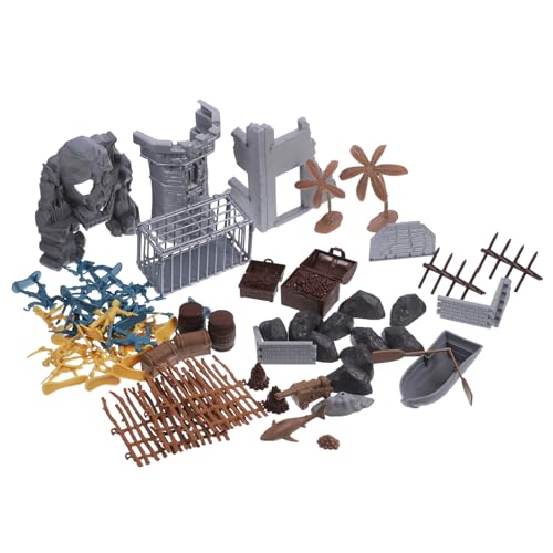 Vaguelly Piratensoldaten-Spielzeug 71-teiliges Spielzeugset Für Kinder Miniatur-Spielzeug Piratensoldaten Actionfiguren Für Jungen Sandtisch-Layout von Vaguelly