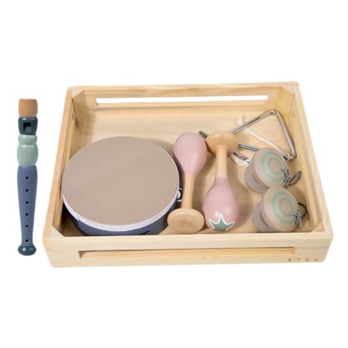 Vaguelly 1 Satz Musikalisches Spielzeugset für Teiliges Holz Percussion Instrumente für Kleinkinder Fördert Rhythmusgefühl und Motorische Fähigkeiten Sicher und Leicht Verständlich für von Vaguelly