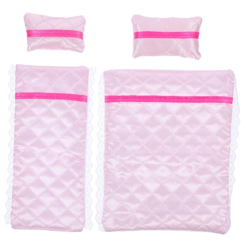 Vaguelly 17 cm Großes Puppen-doppelbettwäscheset – Kissenbezug Und Laken Aus Baumwolle Weich Und Bequem Als Puppenhaus- Vaguelly 17 cm Großes Puppen-doppelbettwäscheset – Kissenbezug Und Laken Aus Baumwolle Weich Und Bequem Als Puppenhaus- von Vaguelly