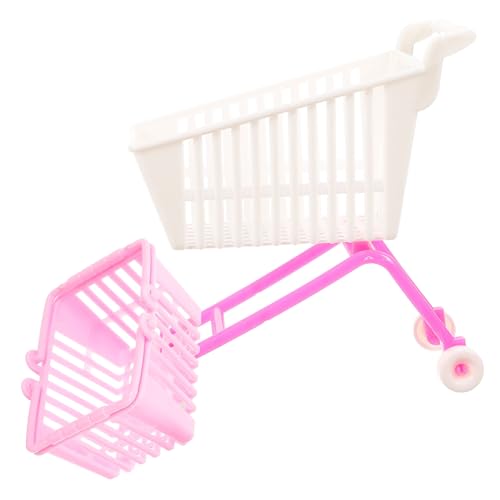 Vaguelly 1satz Mini Einkaufswagen Für Puppen Kleines Modell Mit Buntem Korb Für Spielzeugaufbewahrung Dekoration Zufälligen Farben von Vaguelly
