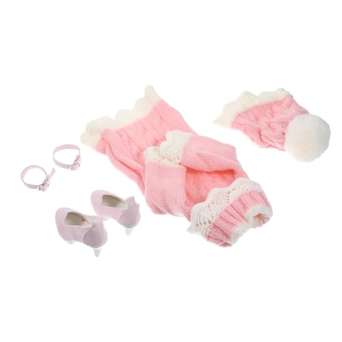 Vaguelly 1 Satz Puppen Kleider Set Winter Outfit für Mädchen Puppen Dekorativem Pullover Mütze und Schuhen Pinker Farbe Zubehör zum Ankleiden Vaguelly 1 Satz Puppen Kleider Set Winter Outfit für Mädchen Puppen Dekorativem Pullover Mütze und Schuhen Pinker Farbe Zubehör zum Ankleiden von Vaguelly