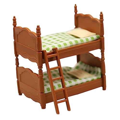 Vaguelly 1 Satz Puppenhaus Doppelbett Miniatur-etagenbett Mini- Puppenminibett Kinderspielzeug Mini-möbelmodelle Puppenhausmöbel Requisiten Zubehör Für Puppenhausmöbel Plastik von Vaguelly