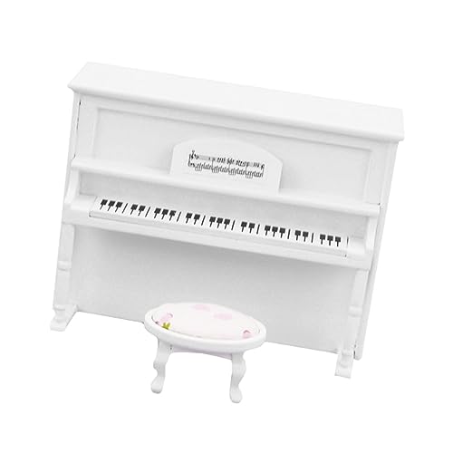 Vaguelly Mini Adornment Kreatives Mini- – Weißes Klavier Und Hocker Ideal Für Enthusiasten Und von Vaguelly
