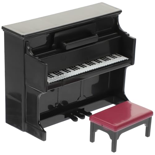 Vaguelly 1 Satz Puppenhaus-Klavier Miniatur-musikinstrumente Möbel Piano-Statue Kleines Klaviermodell Mini-klavierdekoration Mini-Piano-Modell Modern Miniaturen Black von Vaguelly