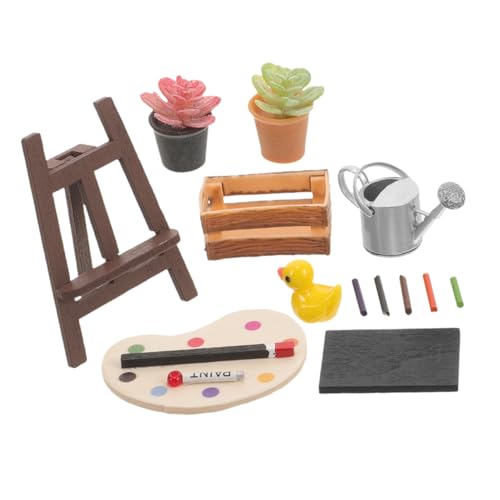 Vaguelly 1 Satz Puppenhaus-Modell Spielzeuge Dekoration Mini-skizzenset Mini-wassertopf Mini-skizzenszene Miniaturmodell Für Die Landschaftsgestaltung Miniatur-zeichenbrett Plastik von Vaguelly